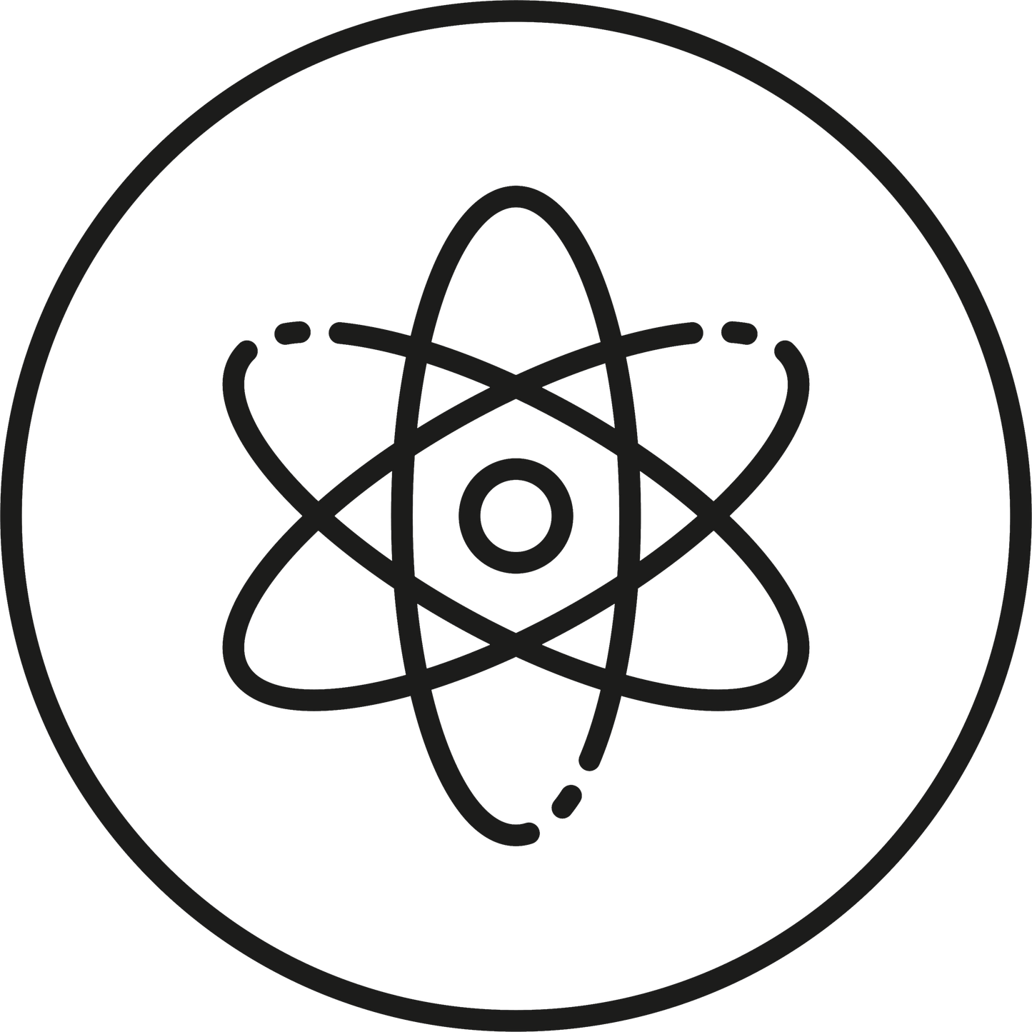 Icon of atomic structure representing biotechnology and scientific innovation